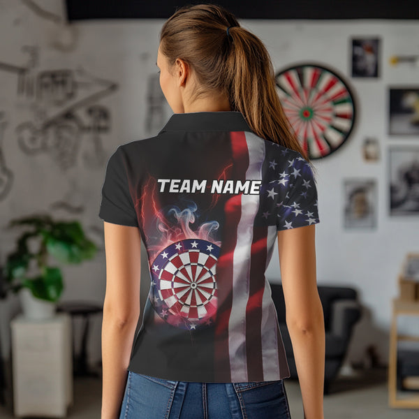Personalized Lightning American Flag Dartboard Smoke Dart Shirts For Women Team Patriotic Dart Jersey TDM3745