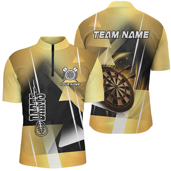 Personalized 3D All Over Print Darts Men Polo & Quarter-Zip Shirts Custom Yellow Darts Team Jersey TDM2267