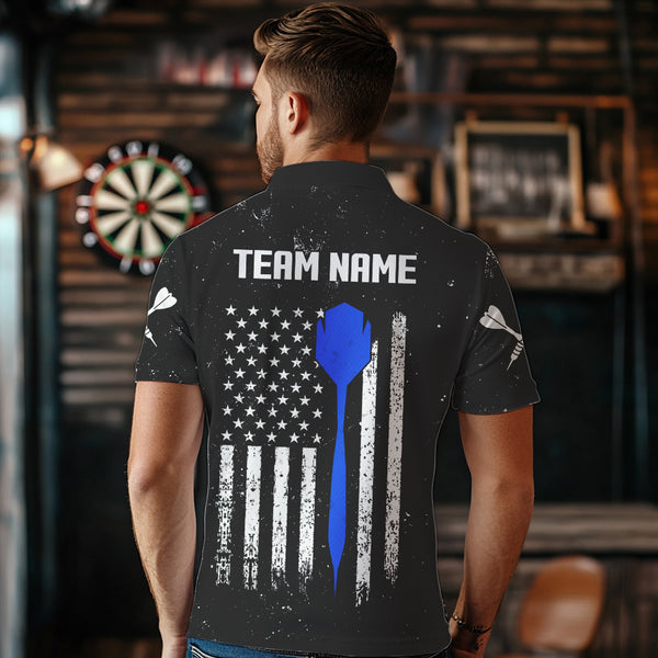 Smoke Puerto Rico US Flag Custom Darts Shirt For Men, Patriotic Darts Jersey Team Polo & 1/4 Zip TDM3456