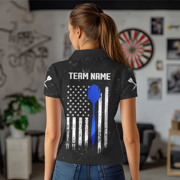 Smoke Puerto Rico US Flag Custom Darts Shirt For Women, Patriotic Darts Jersey Team Polo & 1/4 Zip TDM3456
