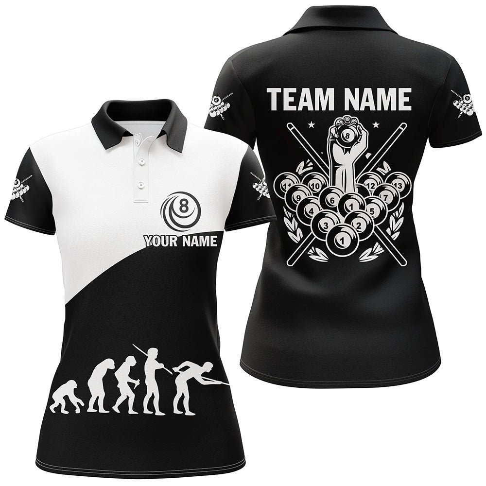 Growth Of Billiard Funny Pool Shirts For Women Custom Team Name 8 Ball Pool Polo Shirts For Player TDM0623