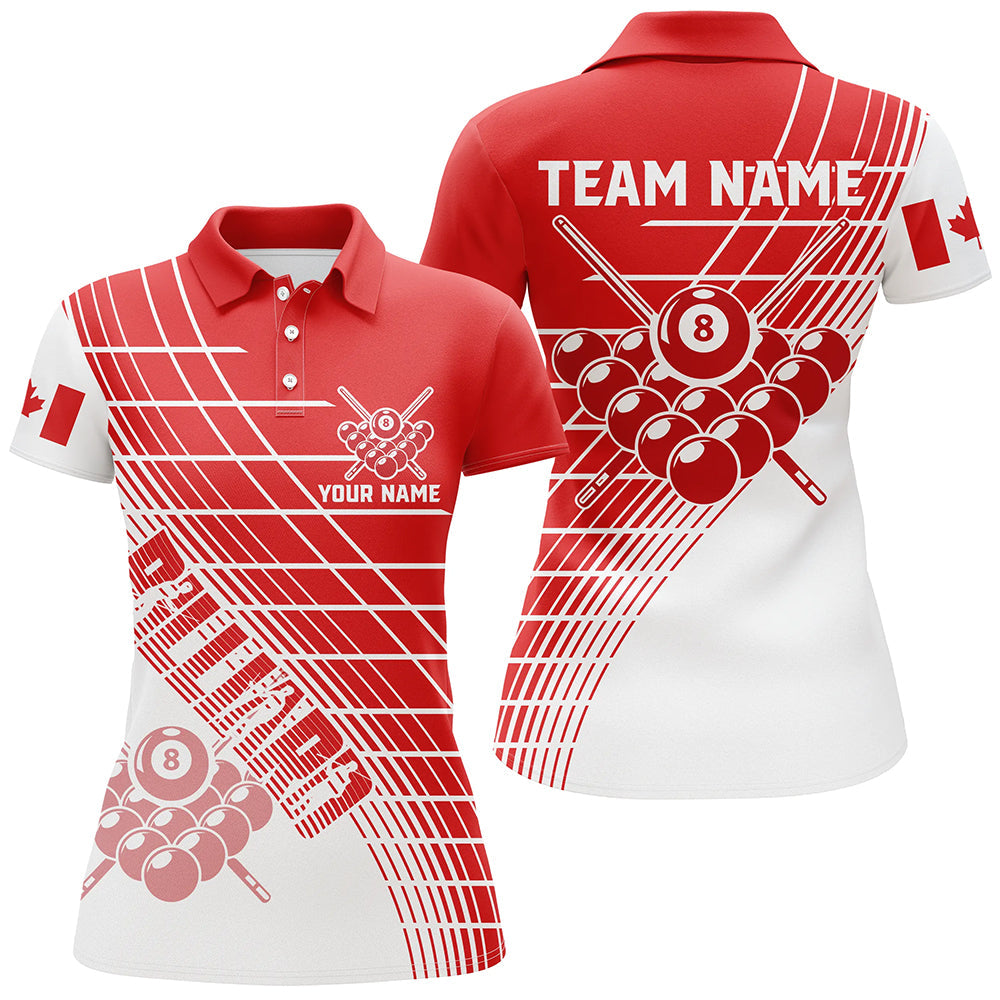 Personalized Patriotic Canada Flag Billiard Shirts For Women Custom Canada Billiard Team Jerseys TDM1696