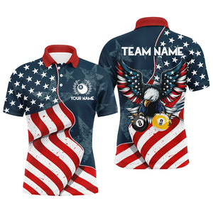 American Flag Eagle 8 Ball & 9 Ball Billiard Shirts For Men Custom Patriotic Cool Billiard Jerseys TDM3094