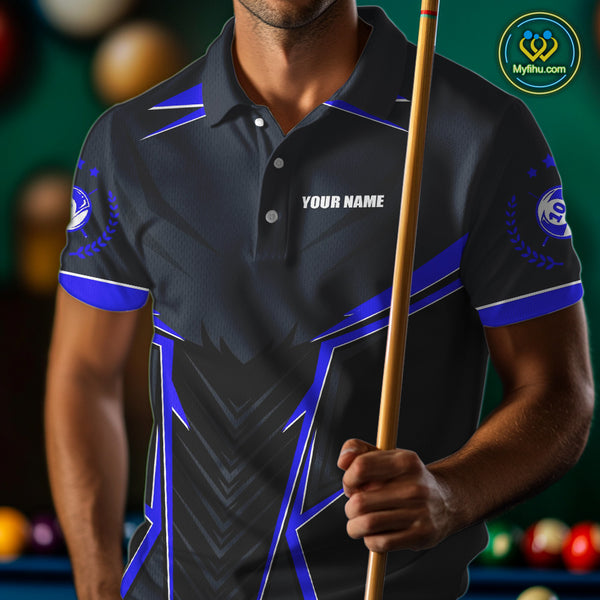 10 Ball Billiard Jerseys For Men Custom Polo & Quarter-Zip Billiard Team Shirt, 10 Ball Pool Shirt TDM3831