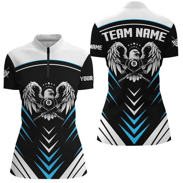 Personalized 8 Ball Pool Eagle Sport Jerseys For Women Best Billiard Tournament Team Shirts | Blue TDM2448