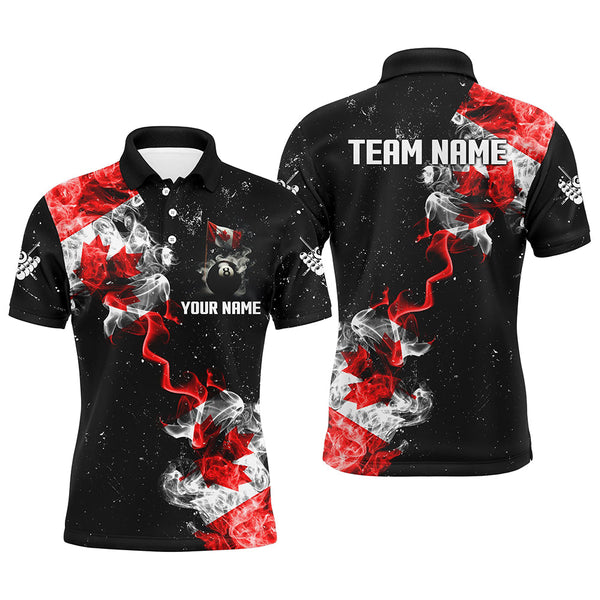 Personalize Grunge Canada Flag Smoke Billiard Shirts For Men Best Patriotic Billiard Jersey Uniform TDM2163