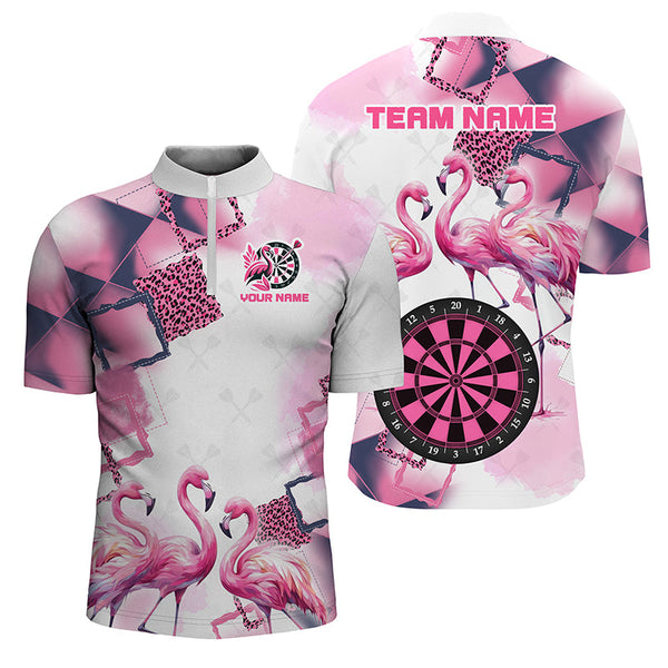Pink Argyle Flamingo Custom Name Darts Shirts For Men, Darts Jerseys, Unique Darts Gift Apparel TDM2186