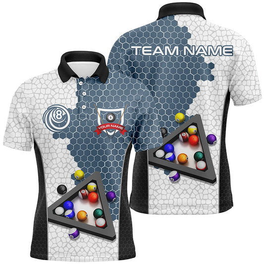 Personalized Billiards Balls Polo Shirts For Men, Custom Team Name Billiard Pool Shirts TDM0082