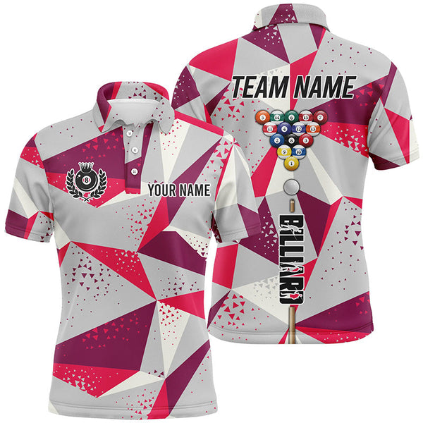 Personalized 8 Ball Billiard Tournament Polo Shirts For Men, Team League Billiard Jerseys Attire TDM1608