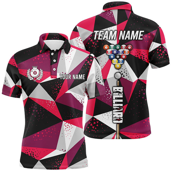 Personalized 8 Ball Billiard Tournament Polo Shirts For Men, Team League Billiard Jerseys Attire TDM1608