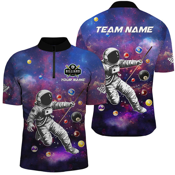 Personalized Galaxy Astronaut Billiard Balls 3D Printed Shirt For Men Custom Funny Billiard Apparel TDM2016