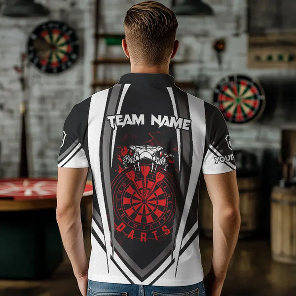 Personalized Black White Cobra Snake Dart Shirts For Men Custom Team Outfit Darts Jerseys | Red TDM3586