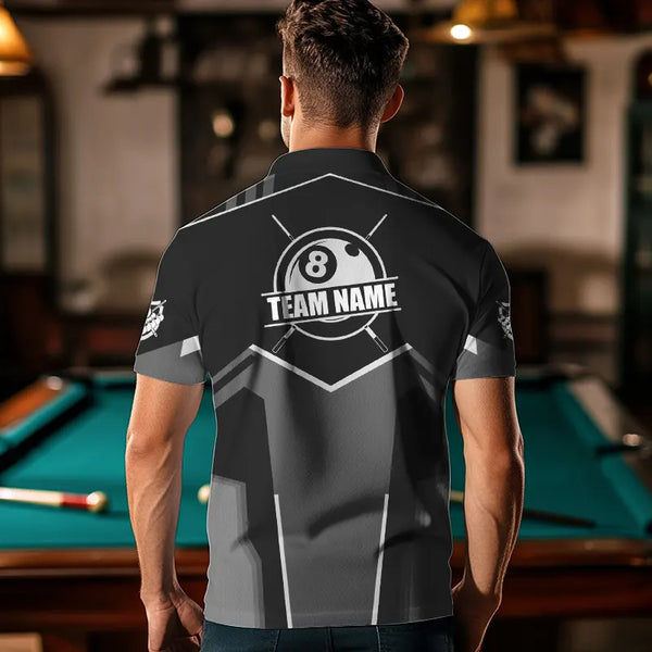 Billiard Jerseys For Men Custom Polo & Quarter-Zip Billiard Shirts, Team Pooler Short Sleeve |White TDM3742