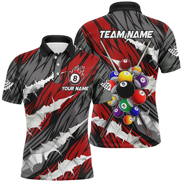 Personalized Multicolor Billiard Balls 3D Billiard Polo Shirts Custom Unique Billiard Uniform TDM1632