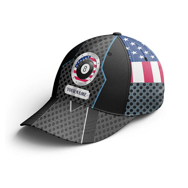 Billiard American Custom Name 3D Caps, Personalized Billiard Hats For Pool Player TDM0145