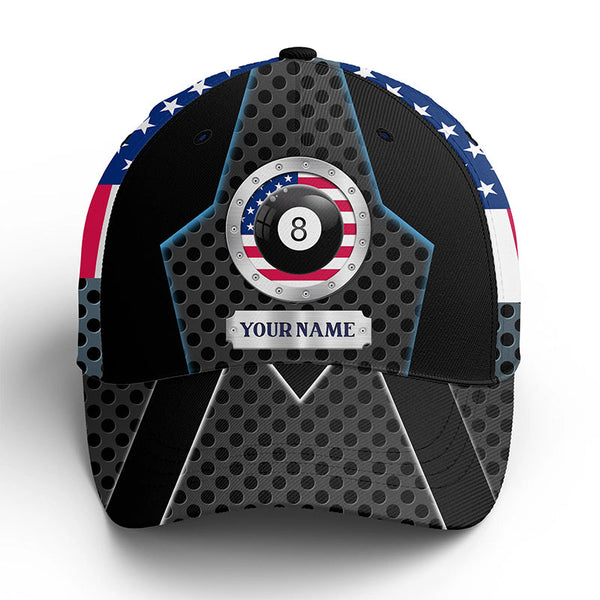 Billiard American Custom Name 3D Caps, Personalized Billiard Hats For Pool Player TDM0145