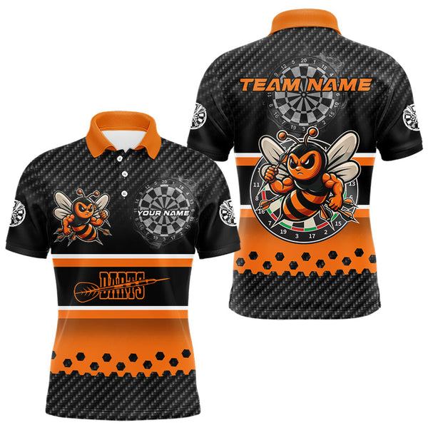Black Orange Darts Bee Custom Name Darts Shirts For Men, Funny Darts Apparel, Best Darts Gifts TDM3263