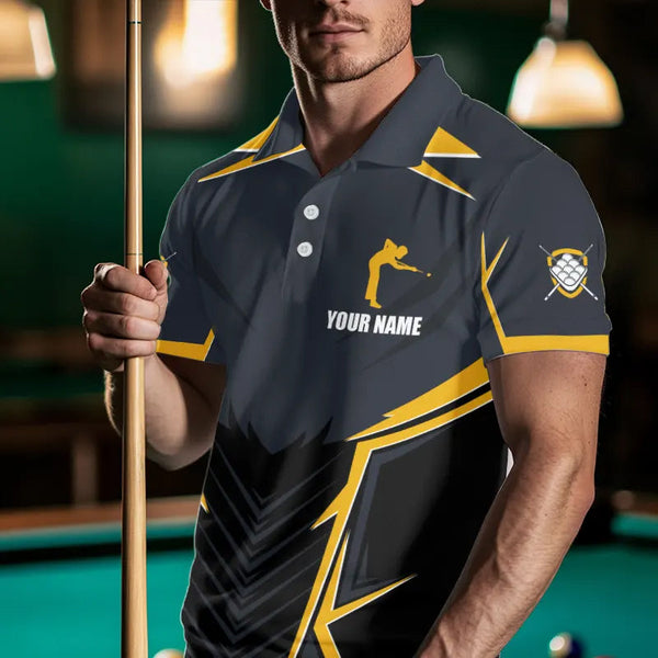 9 Ball Billiard Jerseys For Men Custom Polo & Quarter-Zip Billiard Team Shirts, 9 Ball Pool Shirt TDM3615
