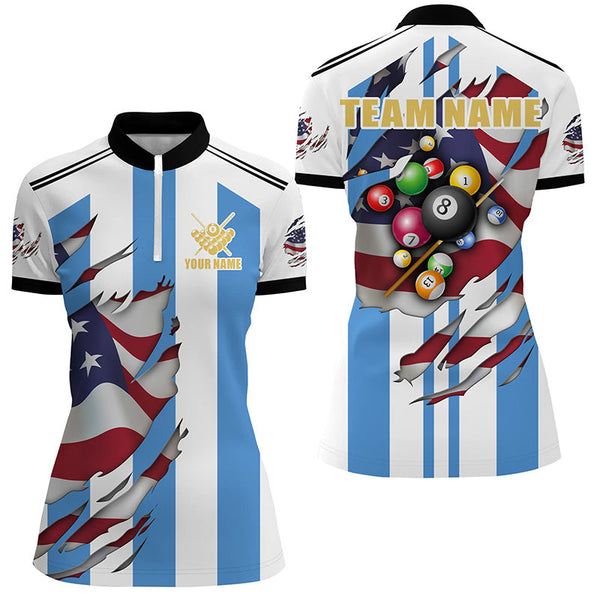 Grunge US Argentina Flag 3D Billiard Balls Pool Shirts For Women Custom Patriotic Billiard Jerseys TDM2074
