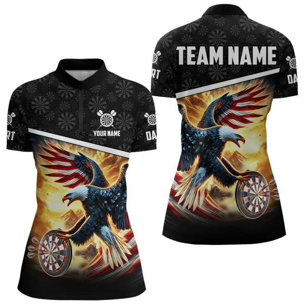 Custom 3D Dart Shirts With American Eagle Design For Women, Pride Patriotic Dart Team Jerseys TDM3310