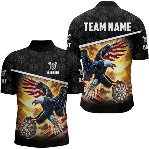 Custom 3D Dart Shirts With American Eagle Design For Men, Pride Patriotic Dart Team Jerseys TDM3310