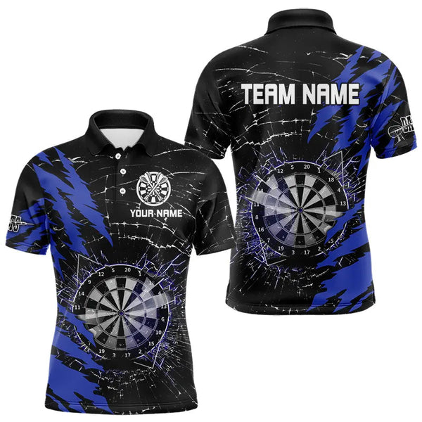 Black And Blue Darts Board Break Glass Custom Dart Shirts For Men, Darts Team Shirts Dart Jerseys TDM3494