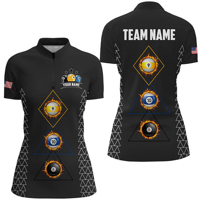 Personalized Billiard 8 Ball 9 Ball & 10 Ball Shirts For Women, Unique Team Jerseys Billiard Shirts TDM1711