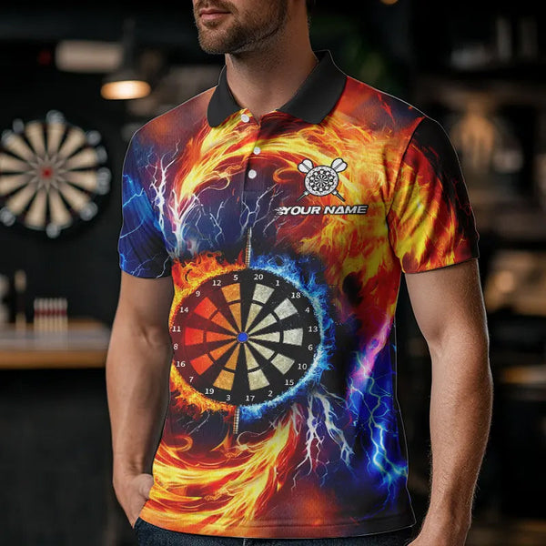 Personalized Water Fire Dart Shirt With Pocket Option For Men, Darts Jersey TDM3510