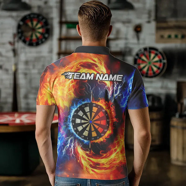 Personalized Water Fire Dart Shirt With Pocket Option For Men, Darts Jersey TDM3510