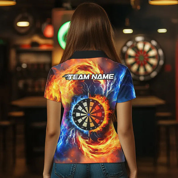 Personalized Water Fire Dart Shirt With Pocket Option For Women, Darts Jersey TDM3510