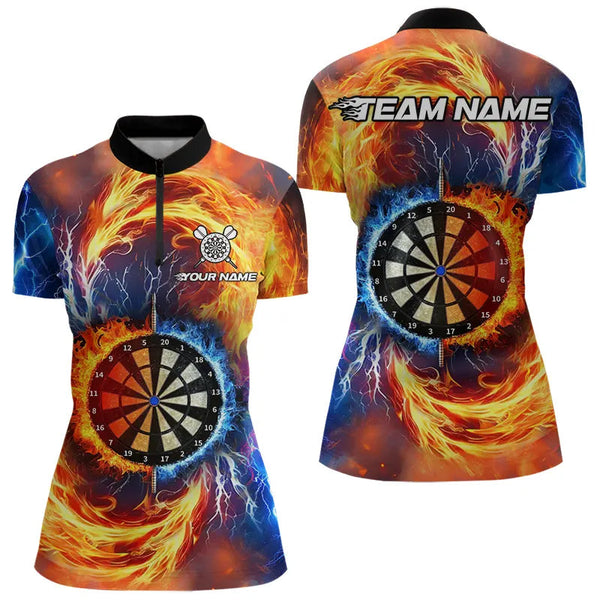 Personalized Water Fire Dart Shirt With Pocket Option For Women, Darts Jersey TDM3510