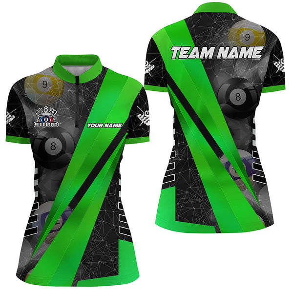 Best Custom Billiard Jerseys Uniform For Women, Personalized Tournament Billiard Shirts |Green TDM2140