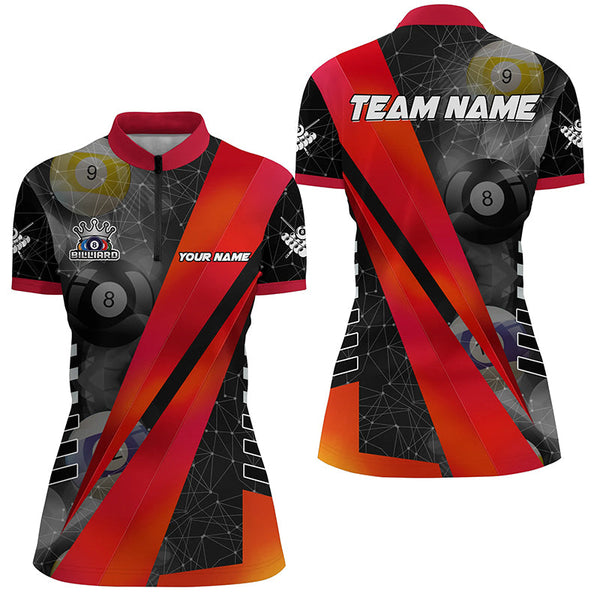 Best Custom Billiard Jerseys Uniform For Women, Personalized Tournament Billiard Shirts |Red TDM2141