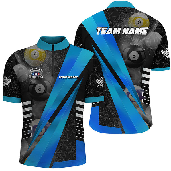 Best Custom Billiard Jerseys Uniform For Men, Personalized Tournament Billiard Shirts |Blue TDM2142