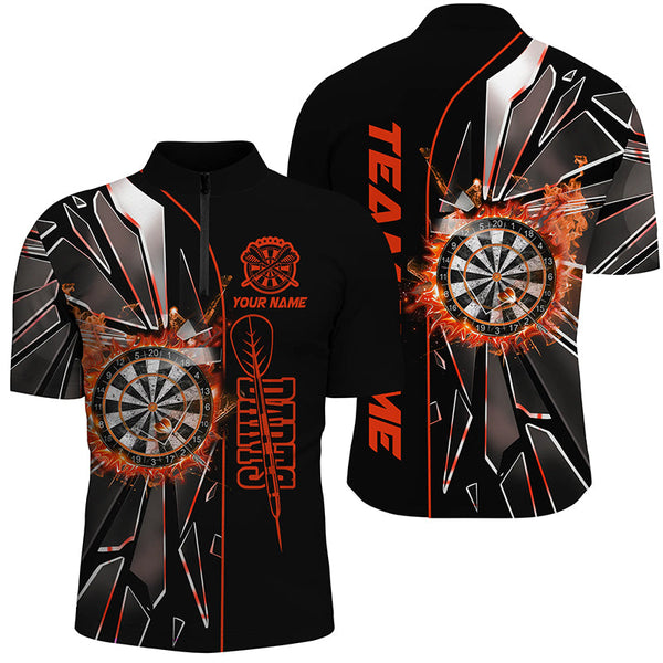 Personalized Orange Break Glass 3D Darts Shirts For Men Custom Dart League Shirts Best Darts Jersey TDM2651