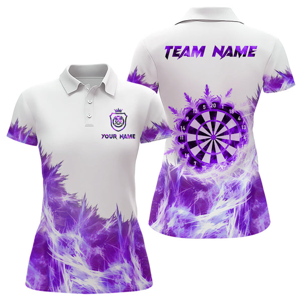 Purple Icy Light White Darts Polo & Quarter Zip Custom Dart Shirts For Women Team Darts Jerseys  TDM3684