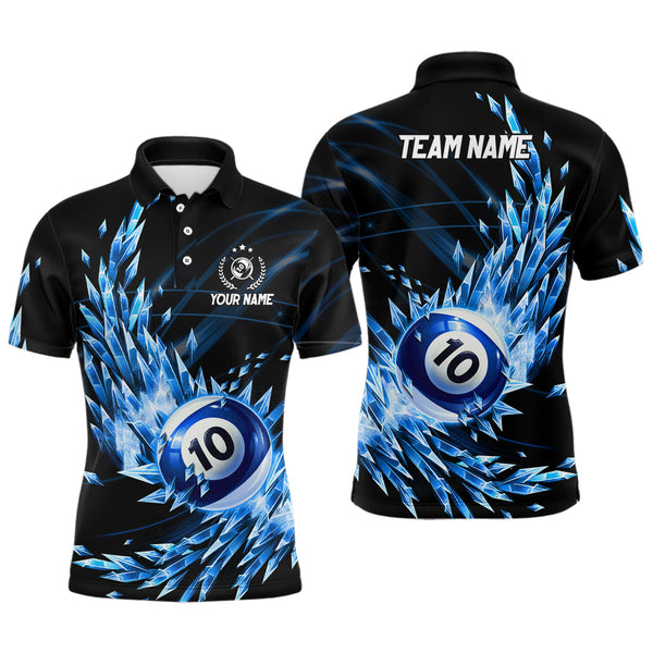 3D Blue Frozen Ice Men Billiard Shirts Personalized 10 Ball Pool Billiard Attire Jerseys TDM1773