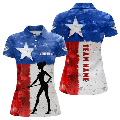 Personalized Texas Flag Billiard Shirts For Women Player Custom Patriotic Texas Billiard Jerseys TDM1784