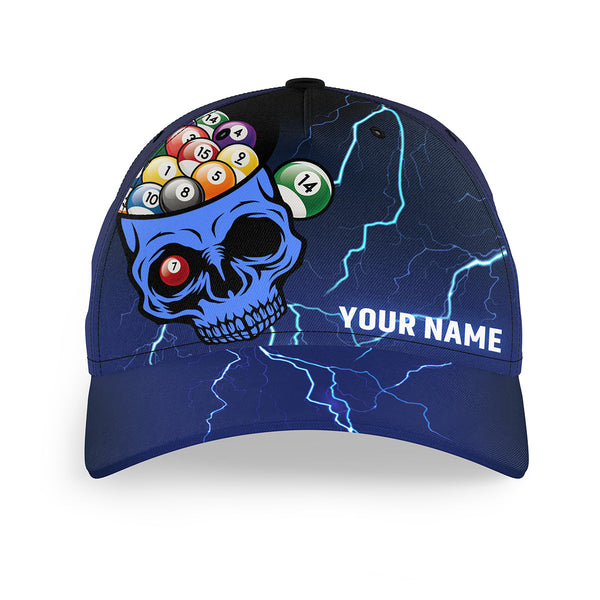 Personalized It Work In My Head 3D Skull Full Printing Billiard Caps, Top Hats Billiard For Player |Blue TDM0728