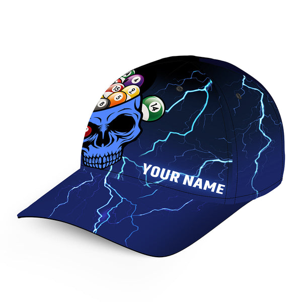 Personalized It Work In My Head 3D Skull Full Printing Billiard Caps, Top Hats Billiard For Player |Blue TDM0728