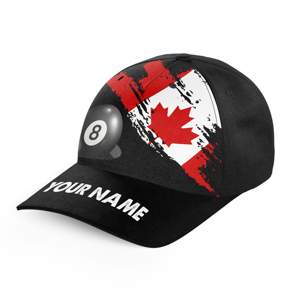 Personalized Grunge Canada Flag Billiard Caps Hats, Patriotic Canadian Billiard Baseball Caps TDM0905