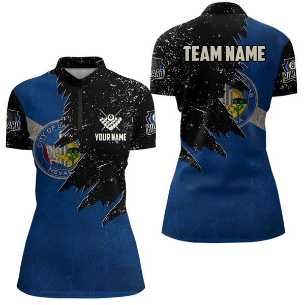 Personalized Retro Las Vegas Flag Women Billiard Pool Shirts Custom Patriotic Billiard Jersey Uniform TDM2066