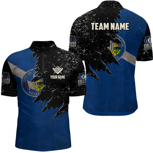 Personalized Retro Las Vegas Flag Men Billiard Pool Shirts Custom Patriotic Billiard Jersey Uniform TDM2066