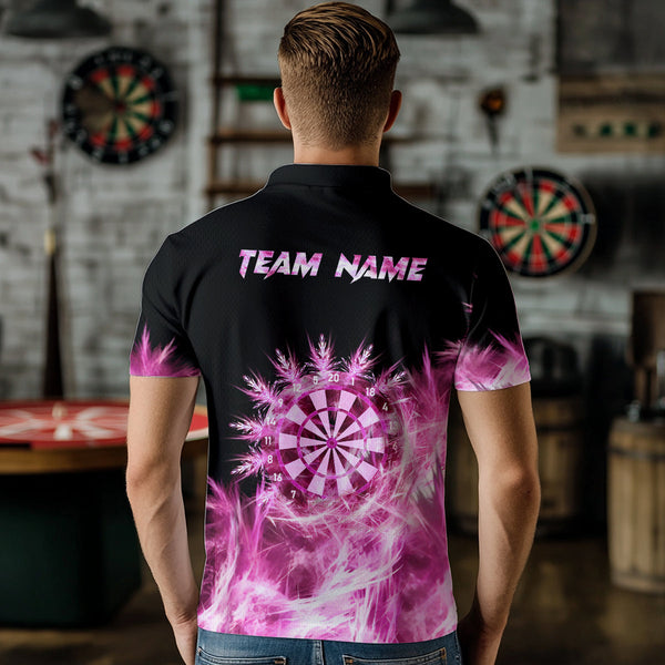 Icy Pink Light Mens Darts Polo & Quarter Zip Shirts Custom Dart Shirts For Team Darts Jerseys TDM2579