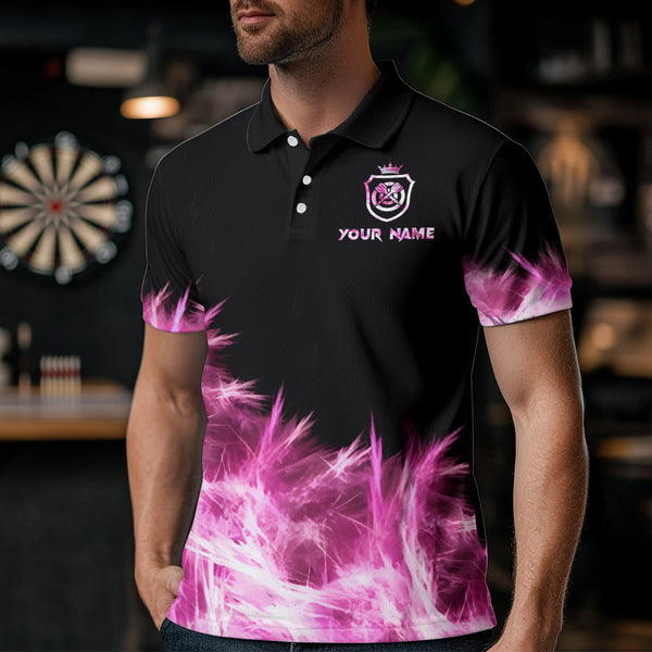 Icy Pink Light Mens Darts Polo & Quarter Zip Shirts Custom Dart Shirts For Team Darts Jerseys TDM2579