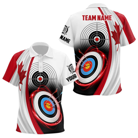 Canadian Flag Archery 3d Target Custom Kid Polo Shirts, Patriotic Canada Archery Jerseys For Team TDM0993