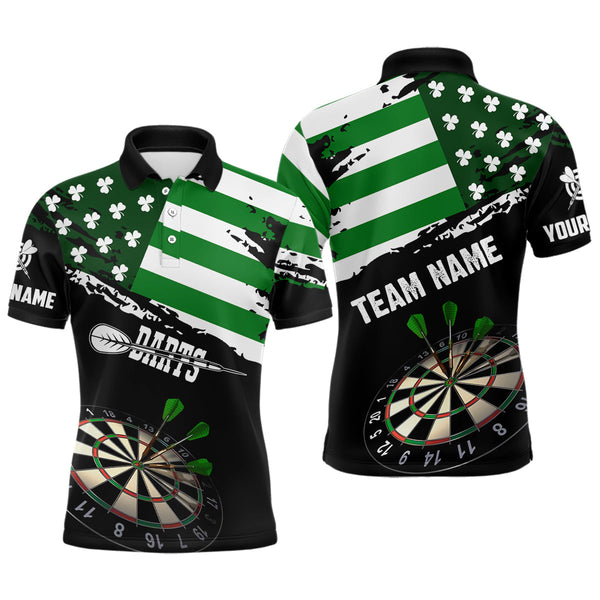 Personalized US Flag St Patrick Day Dart Shirts For Men Custom Patriotic Shamrock Darts Jerseys TDM3643