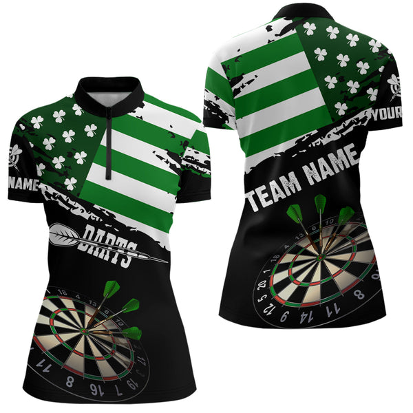 Personalized US Flag St Patrick Day Dart Shirts For Women Custom Patriotic Shamrock Darts Jerseys TDM3643