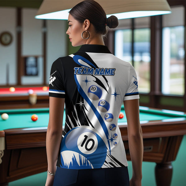 Personalized Billiard 8 Ball & 10 Ball Pool Billiard Shirts For Women Custom Billiard Team Jerseys TDM3650