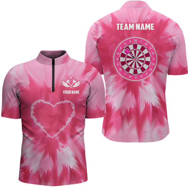Personalized Pink Tie Dye Darts Board Men Darts Shirts Custom Darts Jerseys, Gift For Darts Lover TDM1580